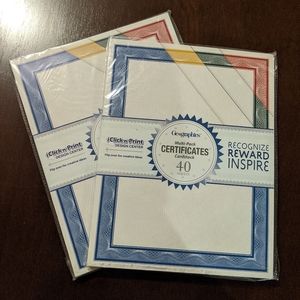NEW Geographics Awards Certificates 8.5" x 11" - white with multicolor border